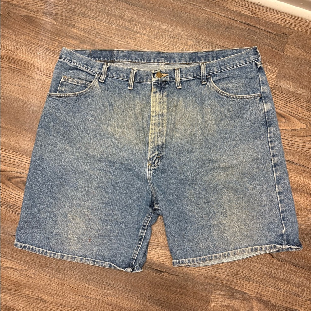 Wrangler Light Blue Jean Shorts for Men Y2K Relaxed Fit 44 Baggy Skater